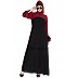 Dual colored abaya- Black & Cherry Red